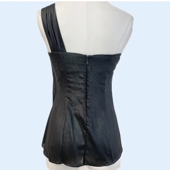 BCBGMaxAzria Black One-Shoulder Top - Picture 3 of 6